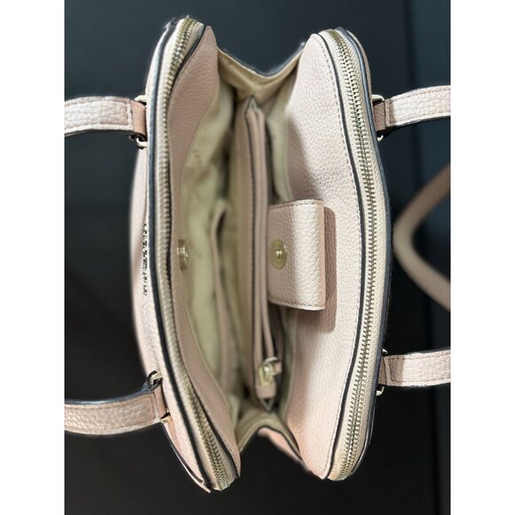 Guess Shawna Cali Satchel Handbag Lock Charm Double Handle Zip Closure Pink - Picture 14 of 16